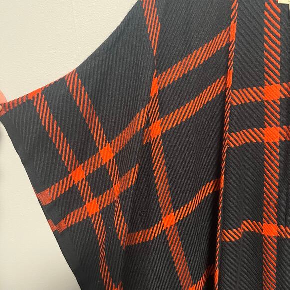 Loft Navy and Red Oversized Poncho Cardigan Fringe xs/s - Picture 5 of 5